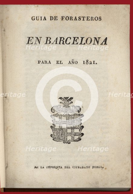 Guide of foreigners in Barcelona for 1821.