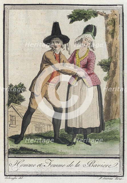 Costumes de Différents Pays, 'Homme et Femme de la Baviere', c1797. Creators: Jacques Grasset de Saint-Sauveur, LF Labrousse.