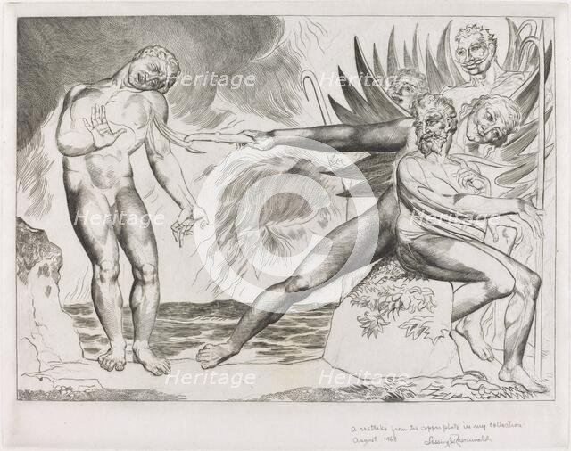 The Circle of the Corrupt Officials; the Devils Tormenting Ciampolo, 1827. Creator: William Blake.