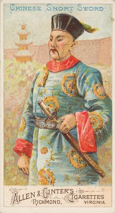 Chinese Short Sword, from the Arms of All Nations series (N3) for Allen & Ginter Cigarette..., 1887. Creator: Allen & Ginter.