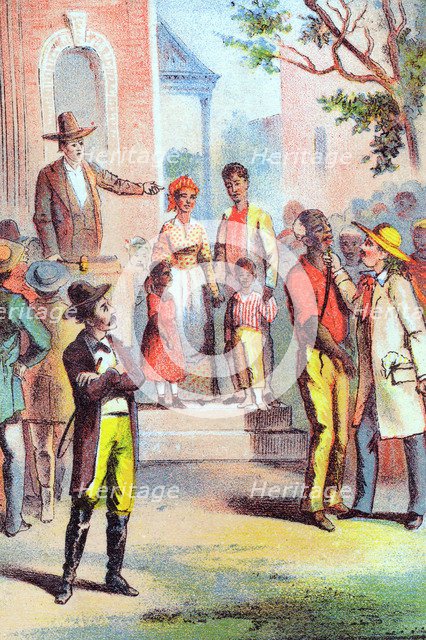 Scene from Harriet Beecher Stowe's Uncle Tom's Cabin, c1870. Artist: Unknown