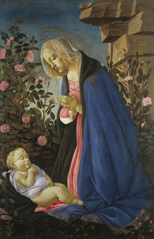 The Virgin Adoring the Sleeping Christ Child, c1485. Creator: Botticelli, Sandro (1445-1510).