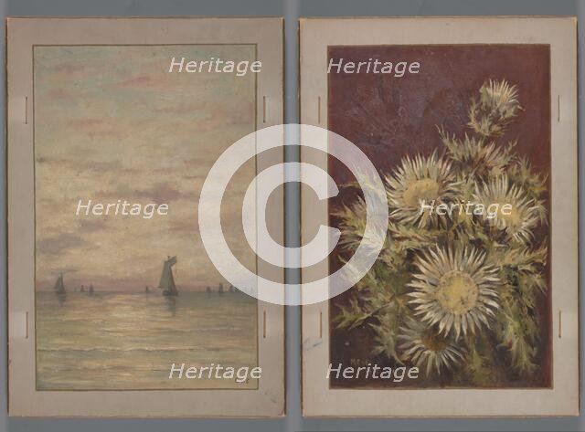 Sailing scene and flowers, 1904.  Creator: Anna Catharina Maria van Eeghen.