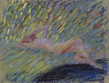 Nude reclining female model, 1904. Creator: Maria Wiik.