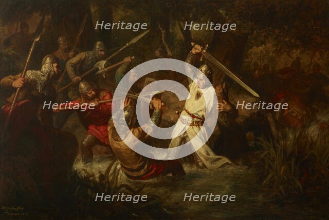 Emperor Rudolf I in the Battle of Marchfeld, 1860. Creator: Leopold Loeffler.