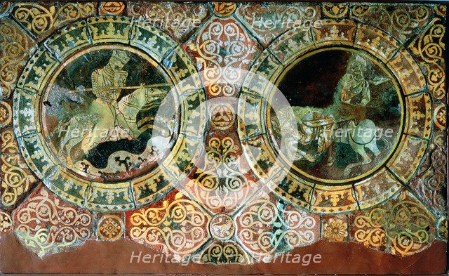 Richard the Lionheart and Saladin in mounted combat, 1191 (13th century). Artist: Unknown