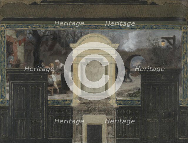 Esquisse pour la mairie du 15e arrondissement : En temps de guerre, 1884. Creators: Jacques Ferdinand Humbert, Pierre Lagarde.