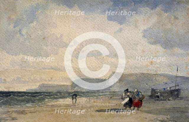 Figures on beach,  c1840-1880. Creator: William Roxby Beverley.