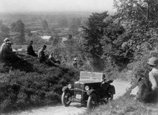 1933 Morris Minor open 2-seater taking part in a West Hants Light Car Club Trial, 1930s. Artist: Bill Brunell.