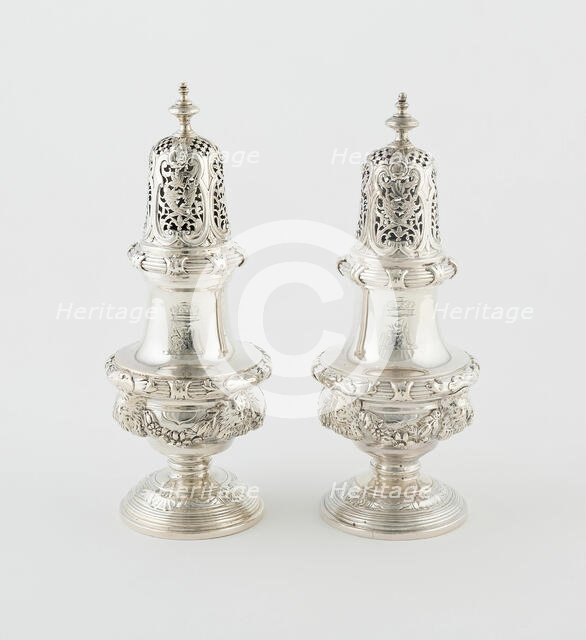 Pair of Casters, London, 1732/43. Creator: Paul de Lamerie.