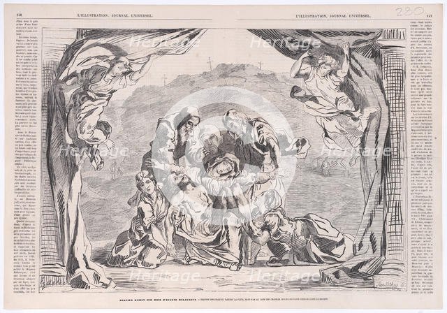 La Pietà, from "L'Illustration", August 29, 1863., August 29, 1863. Creators: Eugene Delacroix, Alexandre Pothey.