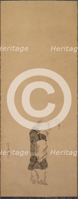 Kenshu, Monk with Shrimp, c. 1600-1640. Creator: Tawaraya S?tatsu (Japanese, died c. 1640).