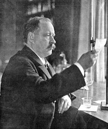 Svante Arrhenius (1859-1927), Swedish physicist and chemist in his laboratory, 1909. Artist: Unknown