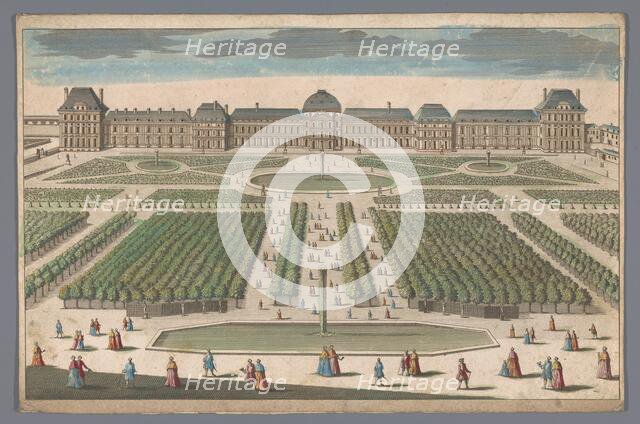 View of the Palais des Tuileries in Paris seen from the Jardin des Tuileries, 1700-1799. Creator: Anon.