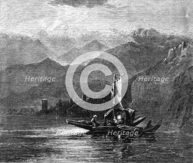 "Summer Moonlight on the Lake of Orta," by Harry Johnson, 1870. Creator: William James Palmer.