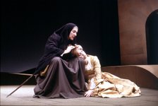 Amparo Rivelles, Spanish actress during the performance of 'La Celestina' beside Adriana Ozores i…