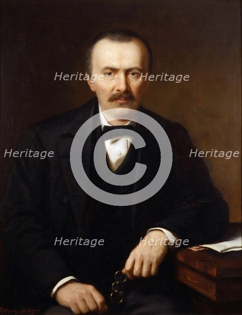 Portrait of Heinrich Schliemann (1822-1890), ca 1866. Creator: Hodges, Sydney (1829-1900).