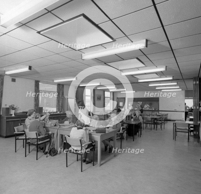 Tea room, Montague Hospital, Mexborough, South Yorkshire, 1977. Artist: Michael Walters