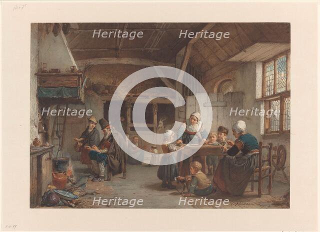 Farmers interior, family in the kitchen, 1834-1892. Creator: Hendrick Jacobus Scholten.