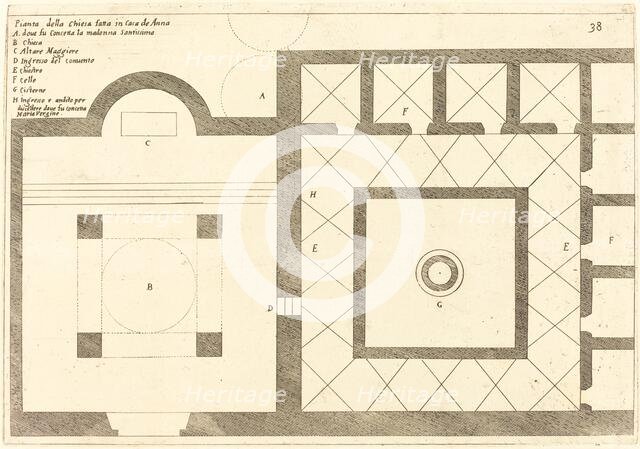 Plan of the Church near the House of Annas, 1619. Creator: Jacques Callot.