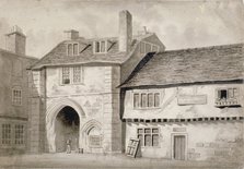 East view of the gateway to the Abbey of St Saviour, Bermondsey, Southwark, London, 1825. Artist: Anon