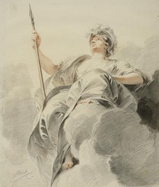Minerva seated on a cloud. Creator: Jacob de Wit.