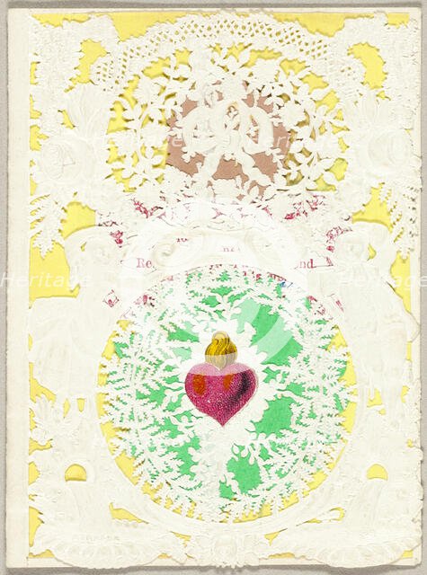 Untitled Valentine (Heart on Fire), 1850/59. Creator: John Windsor.