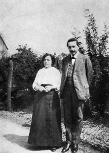 Albert Einstein, German-Swiss theoretical physicist, with his first wife Mileva, c1905 Artist: Unknown