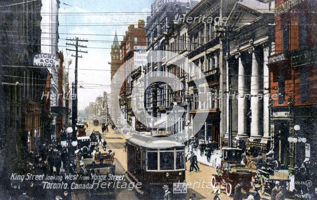 Looking west along King Street, Toronto, Canada, c1900s. Artist: Unknown