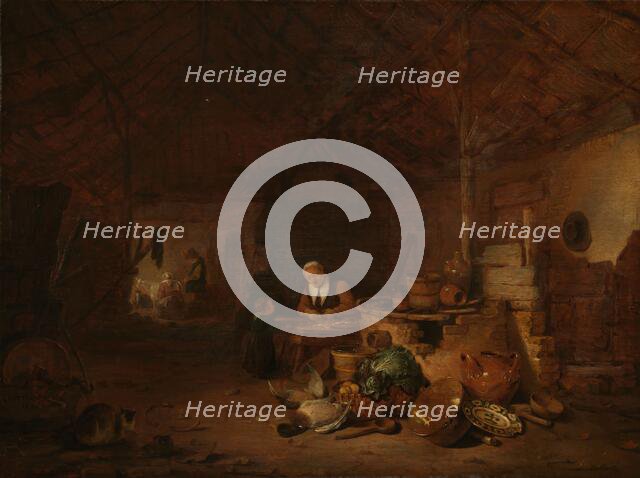 Interior of a barn, 1646. Creator: Egbert van der Poel.