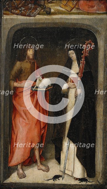 Saint John the Baptist and Saint Gertrude of Nivelles, 1480. Artist: Master of St. Gudule (active End of 15th cen.)