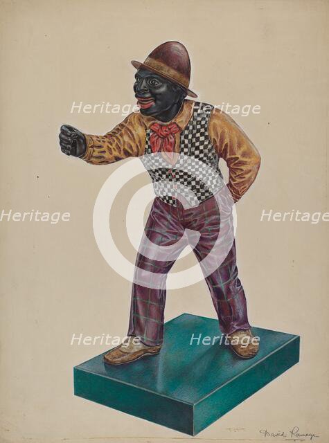 Cast Iron Hitching Post, c. 1938. Creator: David Ramage.