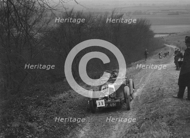 Vale Special 2-seater sports competing in a trial, Crowell Hill, Chinnor, Oxfordshire, 1930s. Artist: Bill Brunell.