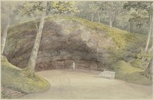 Rock grotto in the park at Wilhelmsthal near Eisenach, c1790-1794. Creator: Georg Melchior Kraus.