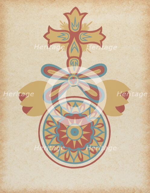 Santa Barbara Mission Doorway Design from the portfolio "Decorative Art...", 1935/1942. Creator: Unknown.