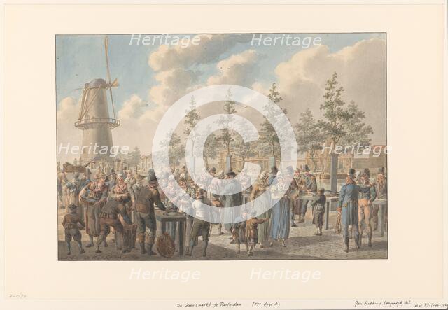 Fish market in Rotterdam, 1816. Creator: Jan Antony Langendijk.