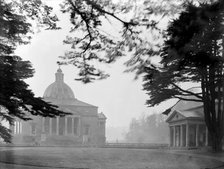 Mereworth Castle, Kent, viewed from the north west pavilion on a misty autumn morning, 1922. Artist: Nathaniel Lloyd