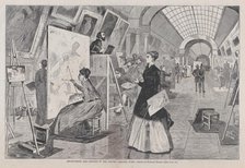 Art-Students and Copyists in the Louvre Gallery, Paris (Harper's Weekly, Vol. ..., January 11, 1868. Creator: Unknown.