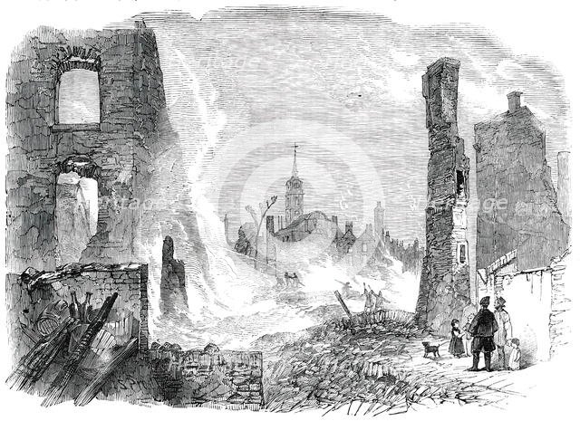 Ruins of the Great Fire at Gravesend - looking West, 1850. Creator: Unknown.