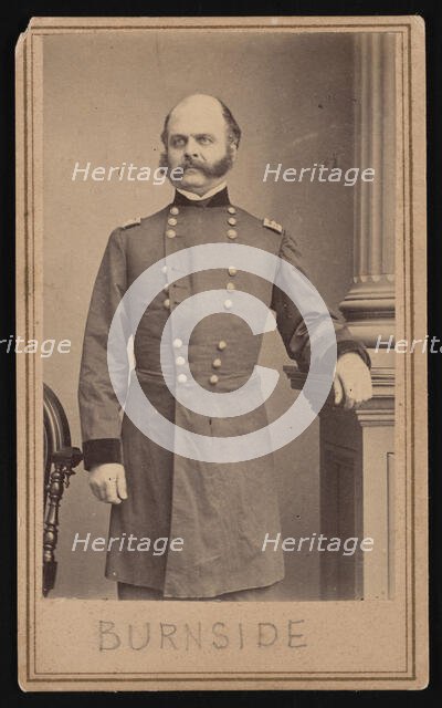 Portrait of Ambrose Everett Burnside (1824-1881), Circa 1860s. Creator: Brady's National Photographic Portrait Galleries.