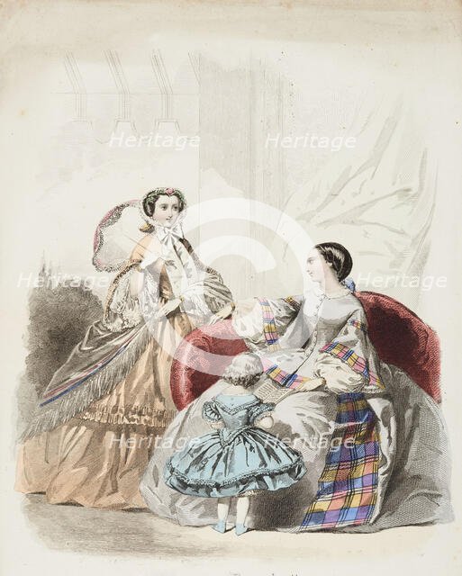 Fashion plate - Journal des Demoiselles, 1858. Creator: Gilquin & Dupain.