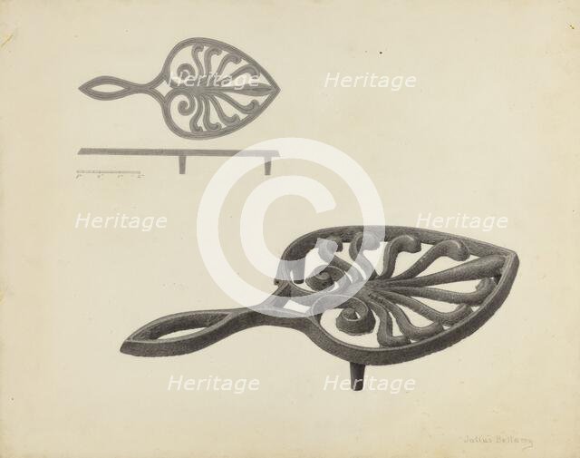 Flat Iron Holder, c. 1940. Creator: Julius Bellamy.