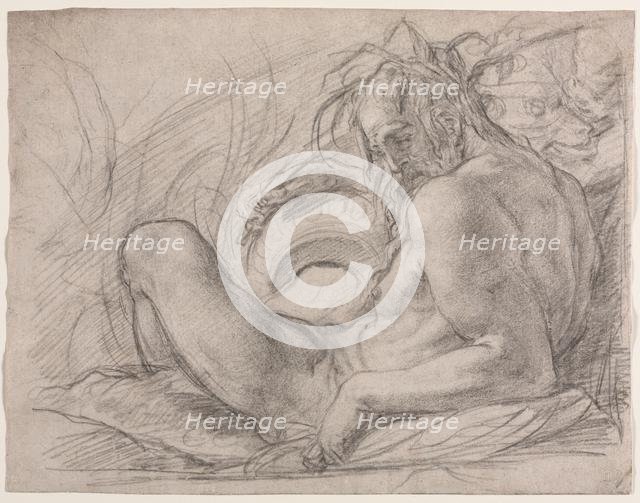 The River God Tiber (Study for a fresco, Miracle of the Snow...Florence), 1589. Creator: Bernardino Poccetti (Italian, 1548-1612).