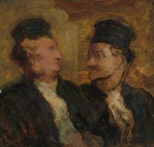 Two Lawyers, c. 1860. Creator: Honore Daumier.