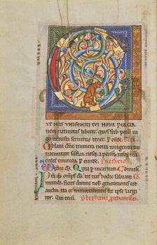 Inhabited Initial C; Stammheim Missal, probably 1170s. Creator: Unknown.