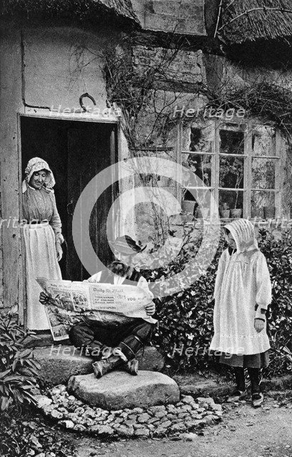 A man reading The Daily Mail, Shropshire, c1922. Artist: AW Cutler