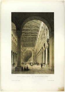 Interior of the Basilica of Munich, plate 70 from Allemande, 1844. Creator: Adrien Dauzats.