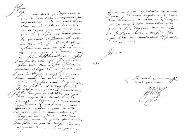 Letter by Robert Devereux, Earl of Essex, to Maurice, Prince of Orange, 1594 (1865).Artist: Frederick George Netherclift