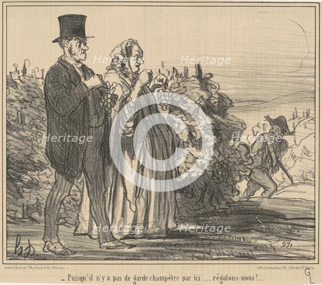 Puisqu'il n'y a pas de garde champêtre ..., 19th century. Creator: Honore Daumier.