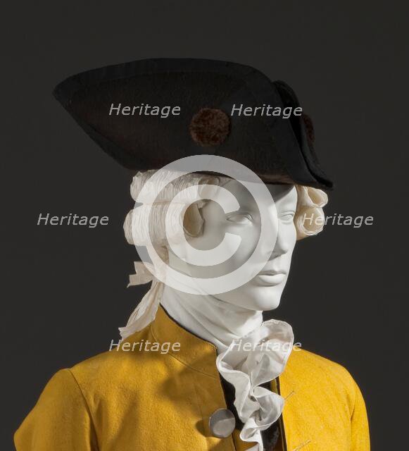 Tricorne hat, Europe or America, beaver fur, c.1780. Creator: Unknown.